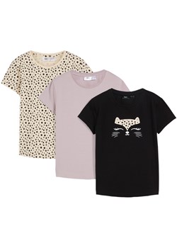 T-shirt dziewczęcy z bawełny organicznej (3 szt.) ze sklepu bonprix w kategorii Bluzki dziewczęce - zdjęcie 170707142