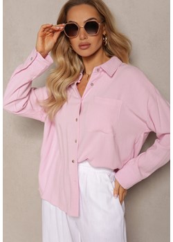Różowa Klasyczna Koszula z Wiskozy i Lnu Vistar ze sklepu Renee odzież w kategorii Koszule damskie - zdjęcie 170711220