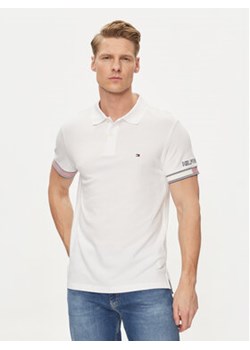 Tommy Hilfiger Polo Flag MW0MW34780 Biały Slim Fit ze sklepu MODIVO w kategorii T-shirty męskie - zdjęcie 170711993