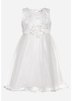 Biała Tiulowa Sukienka w Stylu Princeski z Aplikacjami 3D Piwira ze sklepu Born2be Odzież w kategorii Sukienki dziewczęce - zdjęcie 170712431