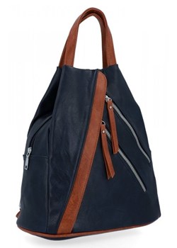 Miejski Plecak Damski firmy Herisson Granatowy ze sklepu torbs.pl w kategorii Plecaki - zdjęcie 170713332
