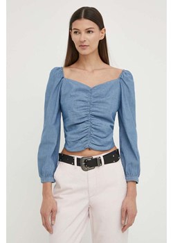 Levi&apos;s bluzka jeansowa damska kolor niebieski gładka ze sklepu ANSWEAR.com w kategorii Bluzki damskie - zdjęcie 170714051