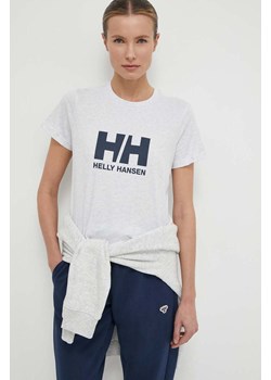 Helly Hansen t-shirt bawełniany damski kolor szary ze sklepu ANSWEAR.com w kategorii Bluzki damskie - zdjęcie 170714483