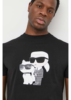 Karl Lagerfeld t-shirt bawełniany męski kolor czarny z nadrukiem ze sklepu ANSWEAR.com w kategorii T-shirty męskie - zdjęcie 170714590