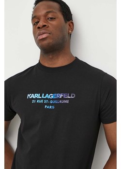 Karl Lagerfeld t-shirt bawełniany męski kolor czarny z aplikacją ze sklepu ANSWEAR.com w kategorii T-shirty męskie - zdjęcie 170714600