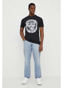 PLEIN SPORT t-shirt bawełniany męski kolor czarny z nadrukiem ze sklepu ANSWEAR.com w kategorii T-shirty męskie - zdjęcie 170714610