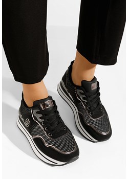 Czarne sneakersy na platformie Aborea ze sklepu Zapatos w kategorii Buty sportowe damskie - zdjęcie 170715783