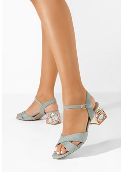 Turkusowe sandały na słupku Susia ze sklepu Zapatos w kategorii Sandały damskie - zdjęcie 170715793