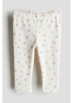 H & M - Bawełniane legginsy - Biały ze sklepu H&M w kategorii Spodnie dziewczęce - zdjęcie 170716970