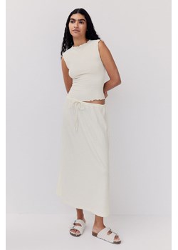 H & M - Spódnica z dżerseju o splocie strukturalnym - Biały ze sklepu H&M w kategorii Spódnice - zdjęcie 170717152