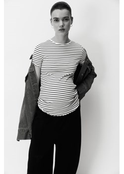 H & M - MAMA Bawełniany top w prążki 2-pak - Czarny ze sklepu H&M w kategorii Bluzki ciążowe - zdjęcie 170717160