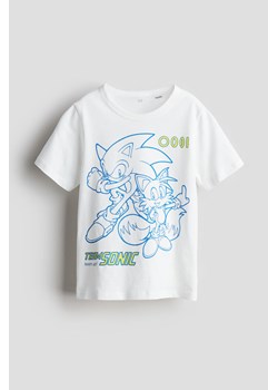 H & M - Bawełniany T-shirt z nadrukiem - Biały ze sklepu H&M w kategorii T-shirty chłopięce - zdjęcie 170717163
