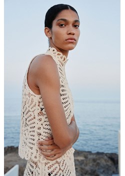 H & M - Top o wyglądzie szydełkowej robótki - Biały ze sklepu H&M w kategorii Bluzki damskie - zdjęcie 170717263