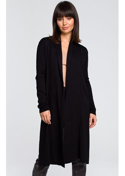 Długi, bawełniany kardigan w kolorze czarnym BK022, Kolor czarny, Rozmiar one size, BE Knit ze sklepu Primodo w kategorii Swetry damskie - zdjęcie 170718154