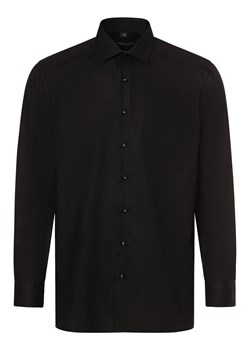 Andrew James Koszula męska - non-iron Mężczyźni Regular Fit Bawełna czarny wypukły wzór tkaniny ze sklepu vangraaf w kategorii Koszule męskie - zdjęcie 170719663
