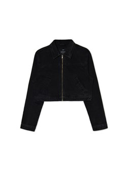 Cropp - Krótka jeansowa kurtka - czarny ze sklepu Cropp w kategorii Kurtki damskie - zdjęcie 170720452