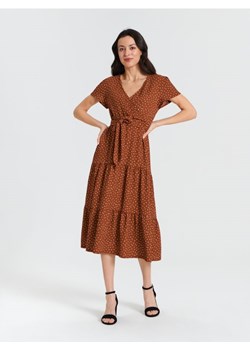 Sinsay - Sukienka midi - brązowy ze sklepu Sinsay w kategorii Sukienki - zdjęcie 170721841