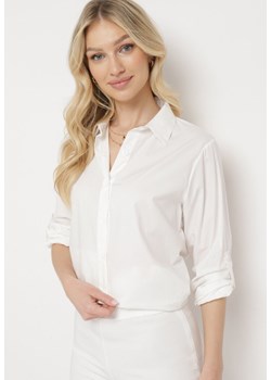 Biała Koszula na Guziki z Podwijanymi Rękawami Astarial ze sklepu Born2be Odzież w kategorii Koszule damskie - zdjęcie 170722793