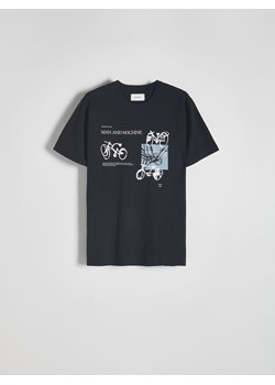 Reserved - T-shirt regular fit z nadrukiem - czarny ze sklepu Reserved w kategorii T-shirty męskie - zdjęcie 170725050