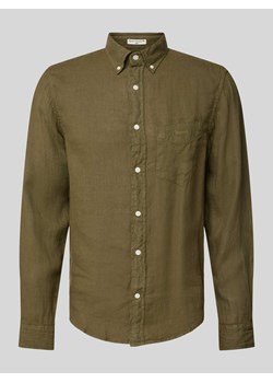 Koszula casualowa o kroju regular fit z lnu z kieszenią na piersi ze sklepu Peek&Cloppenburg  w kategorii Koszule męskie - zdjęcie 170727071