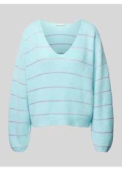 Sweter z dzianiny z mieszanki wełny z alpaki ze wzorem w paski ze sklepu Peek&Cloppenburg  w kategorii Swetry damskie - zdjęcie 170727161