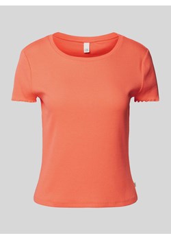 T-shirt z okrągłym dekoltem model ‘Ruffle’ ze sklepu Peek&Cloppenburg  w kategorii Bluzki damskie - zdjęcie 170727180