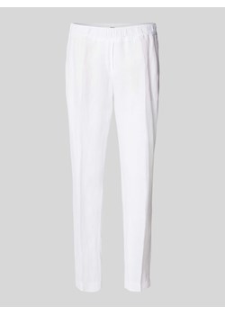 Lniane spodnie o skróconym kroju z elastycznym pasem ze sklepu Peek&Cloppenburg  w kategorii Spodnie damskie - zdjęcie 170728023