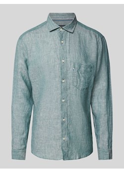 Koszula casualowa z lnu w jednolitym kolorze ze sklepu Peek&Cloppenburg  w kategorii Koszule męskie - zdjęcie 170728282