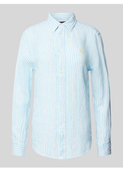 Bluzka lniana z listwą guzikową ze sklepu Peek&Cloppenburg  w kategorii Koszule damskie - zdjęcie 170728810