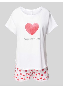 Piżama z nadrukiem z motywem i napisem ze sklepu Peek&Cloppenburg  w kategorii Piżamy damskie - zdjęcie 170728880