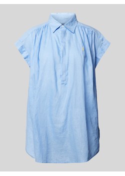 Bluzka lniana z krótkimi rękawami ze sklepu Peek&Cloppenburg  w kategorii Bluzki damskie - zdjęcie 170728981