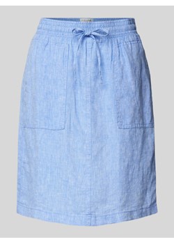 Spódnica lniana o długości do kolan z nakładanymi kieszeniami ze sklepu Peek&Cloppenburg  w kategorii Spódnice - zdjęcie 170729350