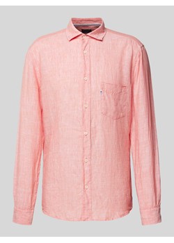 Koszula casualowa z lnu w jednolitym kolorze ze sklepu Peek&Cloppenburg  w kategorii Koszule męskie - zdjęcie 170729562