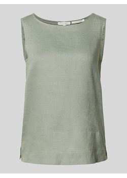 Top bluzkowy z lnu w jednolitym kolorze ze sklepu Peek&Cloppenburg  w kategorii Bluzki damskie - zdjęcie 170729622