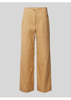 Spodnie materiałowe o rozkloszowanym kroju z ozdobnymi szwami model ‘Marlene’ ze sklepu Peek&Cloppenburg  w kategorii Spodnie damskie - zdjęcie 170729643