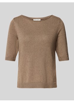 Sweter z dzianiny z rękawami o długości 1/2 w jednolitym kolorze ze sklepu Peek&Cloppenburg  w kategorii Bluzki damskie - zdjęcie 170729774
