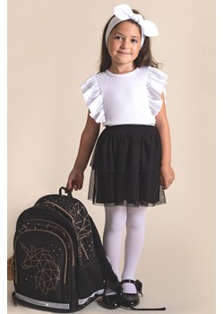 Bluzka bawełniana z krótkim rękawem dla dziewczynki biała ze sklepu 5.10.15 w kategorii Bluzki dziewczęce - zdjęcie 170730011
