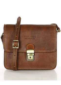Torba skórzana kwadratowa premium Florence bag - MARCO MAZZINI brązowa ze sklepu Verostilo w kategorii Listonoszki - zdjęcie 170730384
