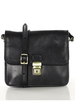 Torba skórzana kwadratowa premium Florence bag - MARCO MAZZINI czarna ze sklepu Verostilo w kategorii Listonoszki - zdjęcie 170730393