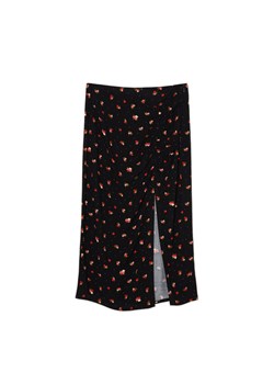 Cropp - Czarna spódnica midi w kwiatki - czarny ze sklepu Cropp w kategorii Spódnice - zdjęcie 170730513