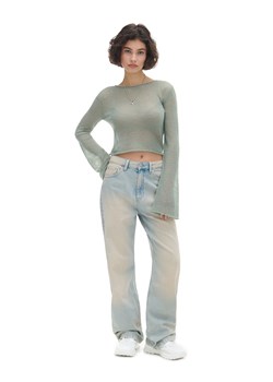 Cropp - Jasnozielony transparentny sweter - zielony ze sklepu Cropp w kategorii Swetry damskie - zdjęcie 170730523