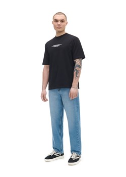 Cropp - Czarny t-shirt z nadrukami - czarny ze sklepu Cropp w kategorii T-shirty męskie - zdjęcie 170730561