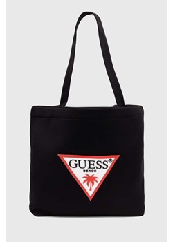 Guess torba plażowa kolor czarny ze sklepu ANSWEAR.com w kategorii Torby Shopper bag - zdjęcie 170733984