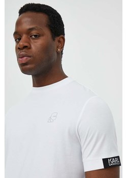 Karl Lagerfeld t-shirt męski kolor biały z nadrukiem ze sklepu ANSWEAR.com w kategorii T-shirty męskie - zdjęcie 170734161
