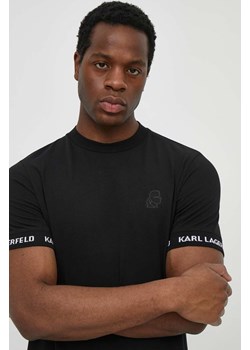Karl Lagerfeld t-shirt męski kolor czarny gładki ze sklepu ANSWEAR.com w kategorii T-shirty męskie - zdjęcie 170734171