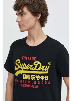 Superdry t-shirt bawełniany męski kolor czarny z nadrukiem ze sklepu ANSWEAR.com w kategorii T-shirty męskie - zdjęcie 170734224