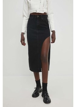 Answear Lab spódnica jeansowa kolor czarny maxi prosta ze sklepu ANSWEAR.com w kategorii Spódnice - zdjęcie 170734414