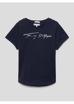 T-shirt z nadrukiem z logo ze sklepu Peek&Cloppenburg  w kategorii Bluzki dziewczęce - zdjęcie 170737394