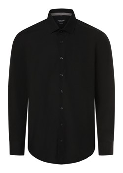 Andrew James Koszula męska Mężczyźni Regular Fit Bawełna czarny jednolity ze sklepu vangraaf w kategorii Koszule męskie - zdjęcie 170738134
