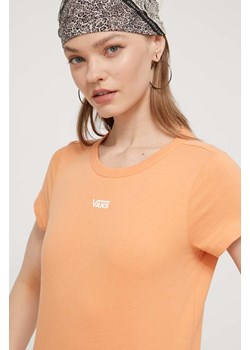 Vans t-shirt bawełniany damski kolor pomarańczowy ze sklepu ANSWEAR.com w kategorii Bluzki damskie - zdjęcie 170739571